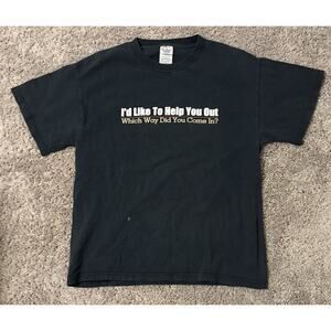 Retro Delta Pro Weight Black Graphic Funny Quote Men's T-Shirt Crew Neck M